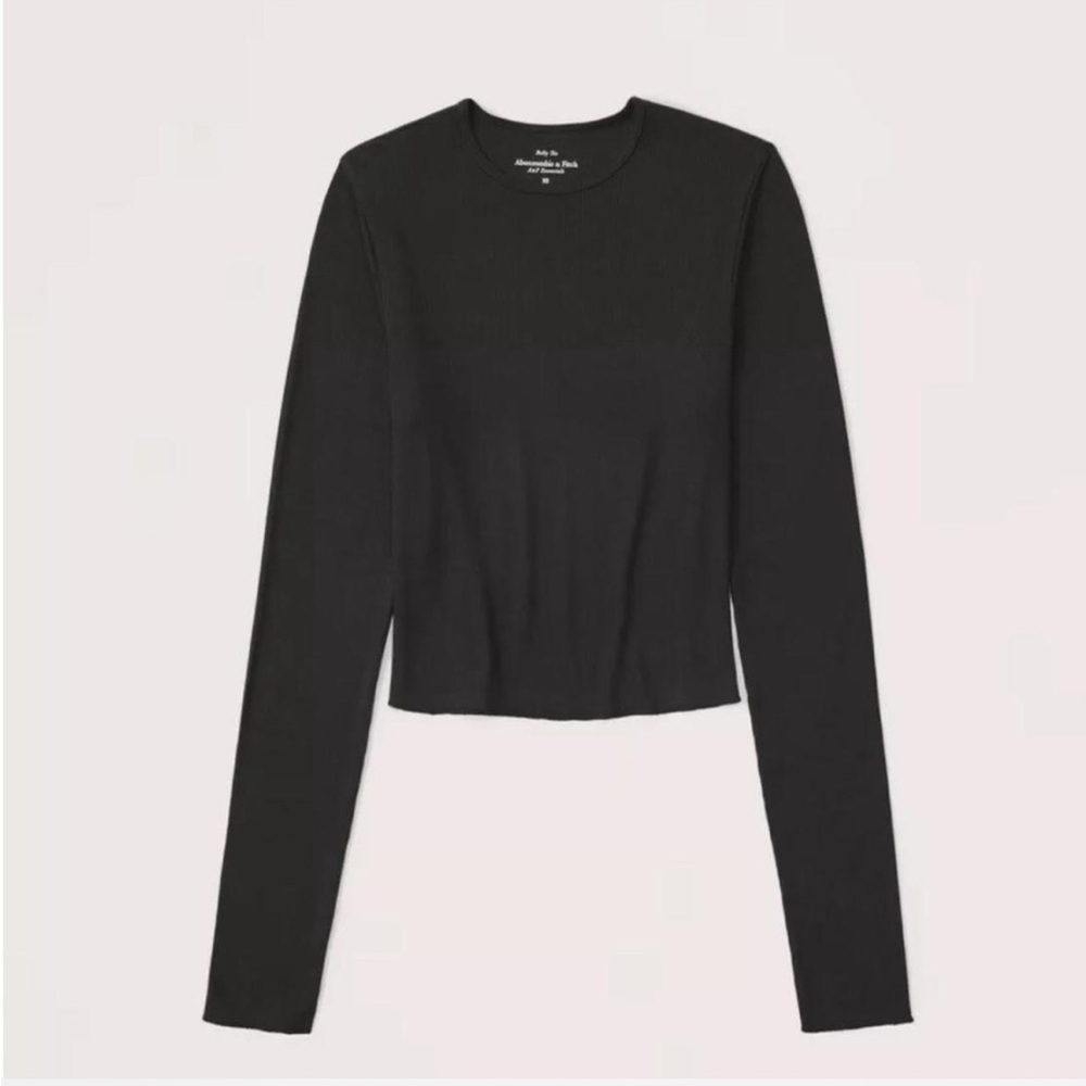 ABERCROMBIE BLACK LONG SLEEVE BABY TEE